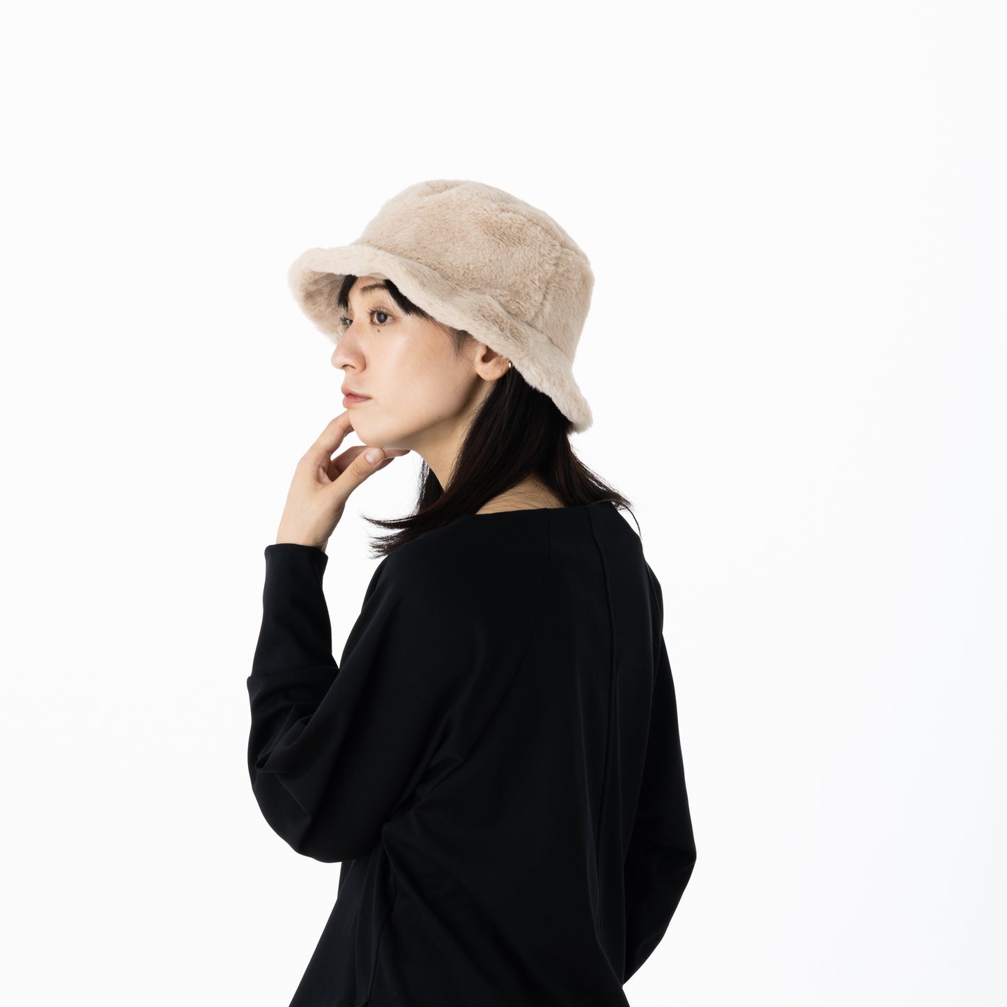 SNF003 ファーバケットハット （フェイクファー）
